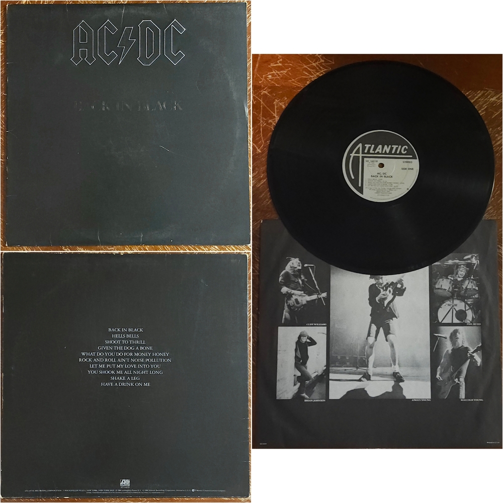 AC/DC Back In Black (SD-16018) - Vinyl LP (1980) 1st Press Atlantic Records VG++
